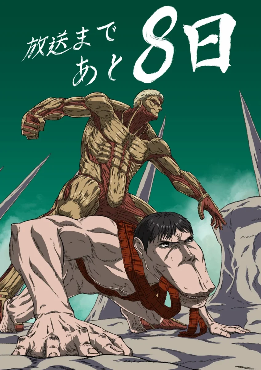 Shingeki Dos Animes - Shingeki no Kyojin - Ilustração de contagem  regressiva de 1 dia Ilustrado pelo Design de personagens: Tomohiro Kishi